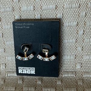 NORDSTROM RACK Baguette Cubic Zirconia Jacket Earrings